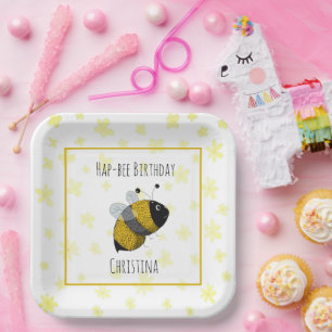 Assiettes En Carton Bumblebee mignonne Jaune et Noir   Anniversaire de