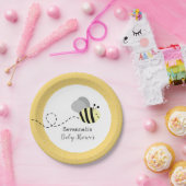 Assiettes En Carton Bumer Bee Grey et Jaune Personnalisé (Fête)