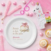 Assiettes En Carton Bun In The Oven Pink Gingham Bow Baby Shower (Fête)