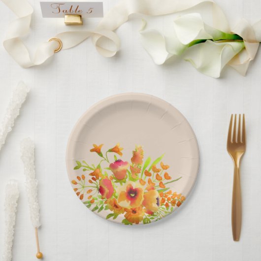 Assiettes En Carton Bunch de fleurs (Mariage)