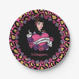 Assiettes En Carton Bunco, Pin-up, Rock-A-Billy