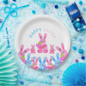 Assiettes En Carton Bunnies avec fleurs (Fête)