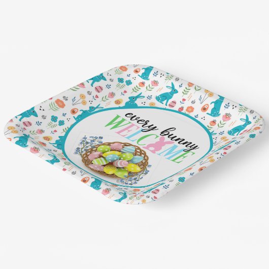 Assiettes En Carton Bunnies de bienvenue (Angulaire)
