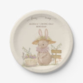 Assiettes En Carton Bunnies Fleurs Premier Anniversaire (Devant)