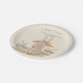 Assiettes En Carton Bunnies Fleurs Premier Anniversaire (Angle)