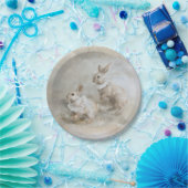 Assiettes En Carton Bunnies - Plaques de papier rond (Fête)