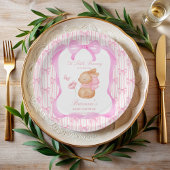Assiettes En Carton Bunny baby shower arc rose monogrammed