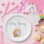 Assiettes En Carton Bunny Baby shower fille rose (Fête)