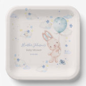 Assiettes En Carton Bunny Baby shower garçon (Recto)