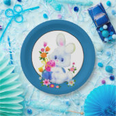 Assiettes En Carton Bunny de Pâques Plat papier de fête (Fête)