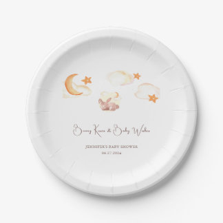 Assiettes En Carton Bunny Dreams Baby shower neutre