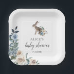 Assiettes En Carton Bunny Dusty Baby shower Fleurs Beige Bleu<br><div class="desc">Cet article correspond à notre collection Little Bunny Baby shower.</div>