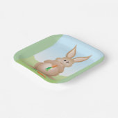 Assiettes En Carton Bunny Eating Carrot Adorable Rabbit (Angulaire)