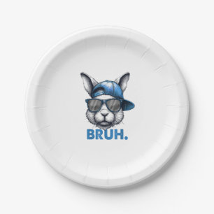 Assiettes En Carton Bunny Face Bruh Mème Drôle Dire Bro Salutation Eas