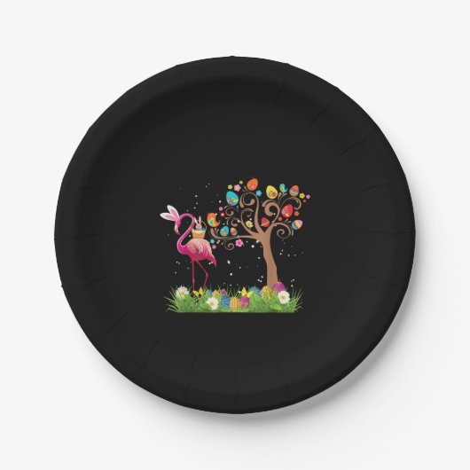 Assiettes En Carton Bunny Flamingo Easter | Cute Flamingo Lovers (Devant)