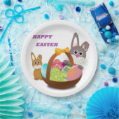 ASSIETTES EN CARTON BUNNY "HAPPY EASTER" (Fête)