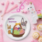 ASSIETTES EN CARTON BUNNY "HAPPY EASTER" (Fête)