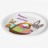 ASSIETTES EN CARTON BUNNY "HAPPY EASTER" (Angle)