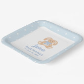 Assiettes En Carton Bunny Rabbit Classic Pois Baby shower garçon (Angulaire)