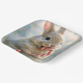 Assiettes En Carton Bunny Rabbit Nibbling On a Candy Cane (Angulaire)