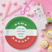 Assiettes En Carton Buon Natale Noël fête Italie Drapeau et nom (Fête)