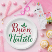 Assiettes En Carton Buon Natale Noël rouge et vert (Fête)