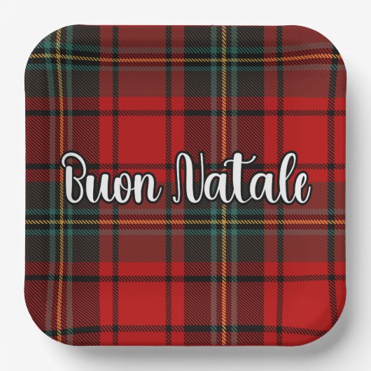 Assiettes En Carton Buon Natale Plaid (Recto)