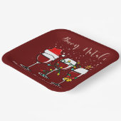 Assiettes En Carton Buon Natale Vin Festif Verre italien Noël (Angulaire)