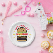 Assiettes En Carton Burger Anniversaire N'importe quelle plaque de pap (Fête)