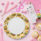 Assiettes En Carton Burger & Fries (Fête)