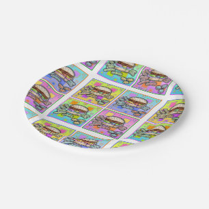 ASSIETTES EN CARTON BURGER POP ART