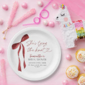 Assiettes En Carton Burgundy Bow Elle Se Marie Shower Nuptial (Fête)