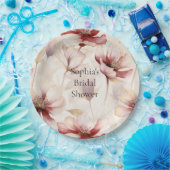 Assiettes En Carton Burgundy Crème Lavande Fête des mariées florale (Fête)