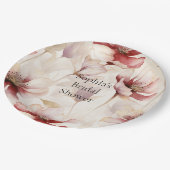 Assiettes En Carton Burgundy Crème Lavande Fête des mariées florale (Angle)