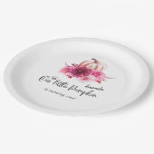 Assiettes En Carton Burgundy et Blush Automne Automne Citrouille Anniv (Angle)