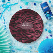 Assiettes En Carton Burgundy Glam Foil Parties scintillant Tiger Strip (Fête)
