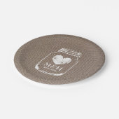 Assiettes En Carton Burlap country chic mason jarre mariage plaques (Angle)