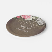 Assiettes En Carton Burlap Dentelle Rustique Pays Mariage Floral (Angle)