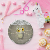 Assiettes En Carton Burlap Dentelle Tournesols et marguerites Mason Ja (Fête)