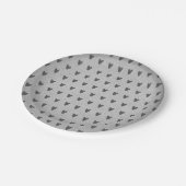 Assiettes En Carton Burlap Gris Coeurs Whimsical Ferme rustique (Angle)