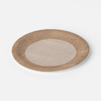 Assiettes En Carton Burlap rustique