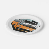 Assiettes En Carton Bus orange (Angle)