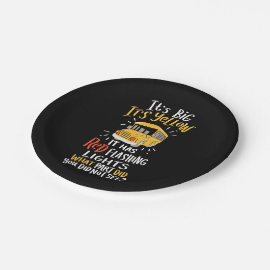 Assiettes En Carton Bus Scolaire Il Est Grand Et Jaune (Angle)