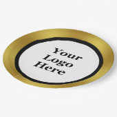Assiettes En Carton Business Black White et Gold Votre Modèle de logo (Angle)