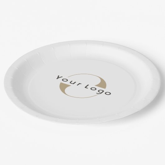 Assiettes En Carton Business Modern Logo Clean Minimal Company White (Angle)