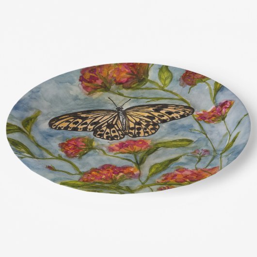 Assiettes En Carton Butterfly Birthday Paper Plates (Angle)