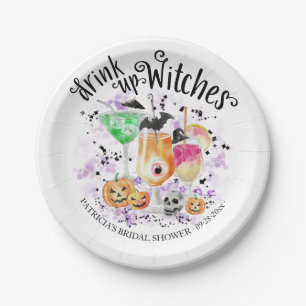 Assiettes En Carton Buvez les sorcières Cocktail Halloween Enterrement