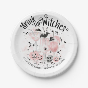 Assiettes En Carton Buvez les sorcières Cocktail Halloween Enterrement