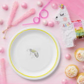 Assiettes En Carton Buzz & Bloom Paper Plates  - hand drawn bee design (Fête)