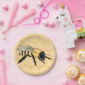 Assiettes En Carton Buzzing Bee Honeycomb Beehive (Fête)